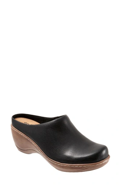 Shop Softwalkr Madison Clog In Black Leather