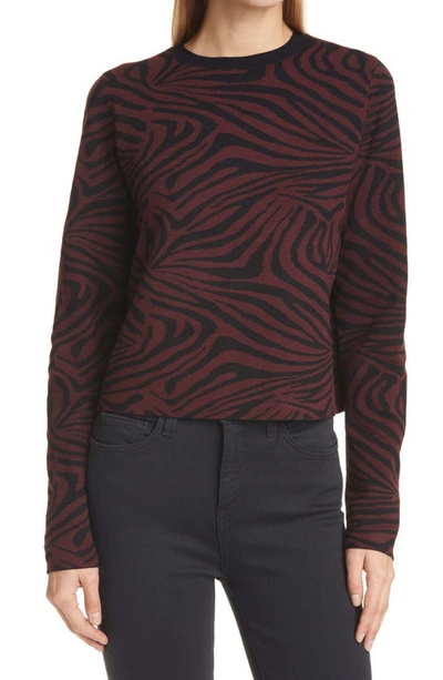 Shop Ted Baker Zebra Jacquard Sweater In Oxblood