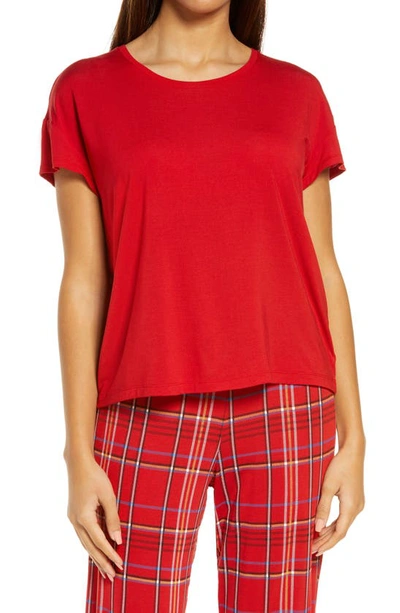 Shop Tommy John Pajama Tee In Haute Red