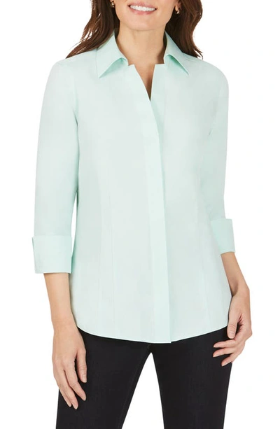 Shop Foxcroft Taylor Fitted Non-iron Shirt In Creme De Mint