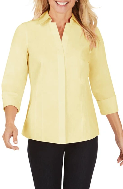 Shop Foxcroft Taylor Fitted Non-iron Shirt In Sunbeam