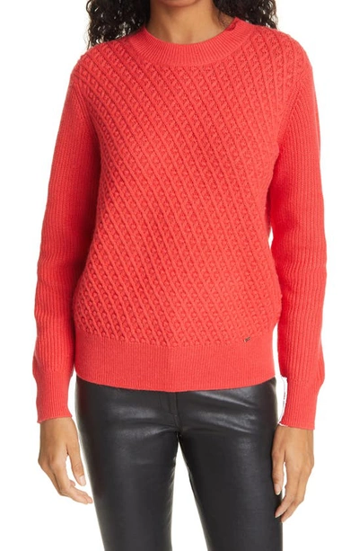 Shop Ted Baker Stitch Detail Crewneck Sweater In Bright Pink