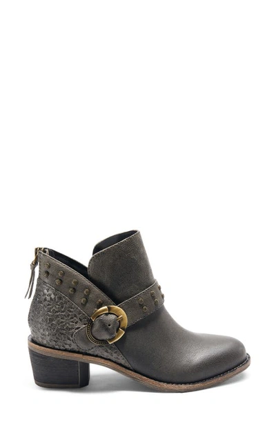 Shop Halsa Footwear Melania Bootie In Dark Grey Leather
