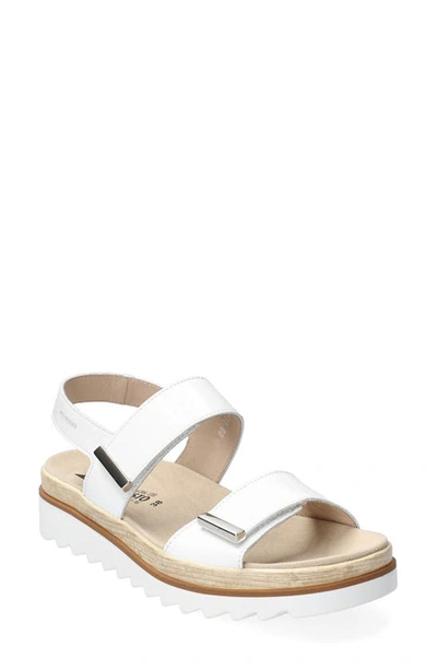 Shop Mephisto Dominica Sandal In White Vernis Leather