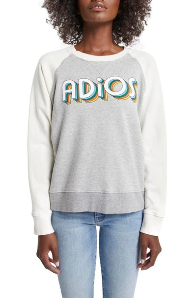 Shop Mother 'the Square' Destroyed Graphic Pullover Sweatshirt In Adios