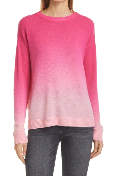 Shop Alice And Olivia Gleeson Dip Dye Cashmere Blend Sweater In Wild Pink Ombre