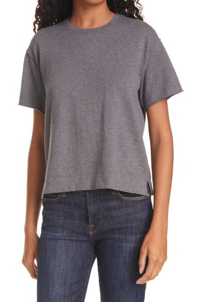 Shop Atm Anthony Thomas Melillo Cotton & Cashmere T-shirt Sweater In Heather Charcoal