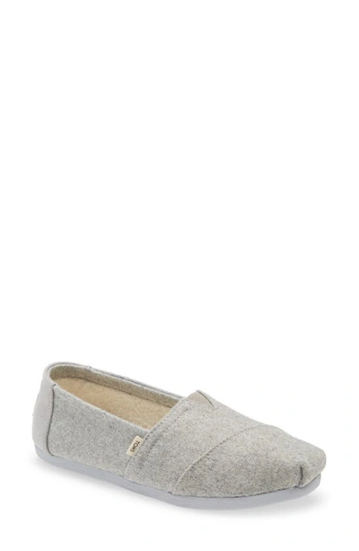 Shop Toms Alpargata Sweater Knit Flat In Grey