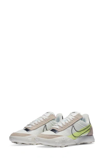 Shop Nike Waffle Racer 2x Sneaker In White/ Black/ Volt/ Chrome