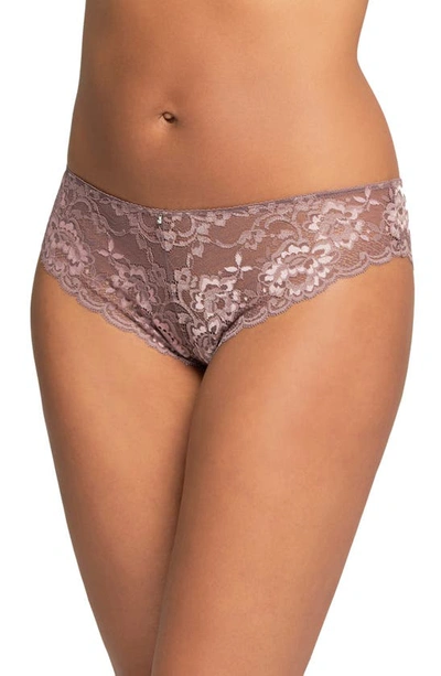 Shop Montelle Intimates Brazilian Lace Panties In Almond Spice