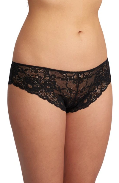 Shop Montelle Intimates Brazilian Lace Panties In Black