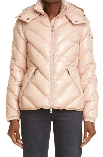 Shop Moncler Brouel Water Resistant Lacquered Down Puffer Coat In Pink