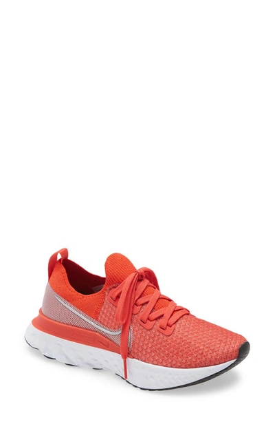 Shop Nike React Infinity Run Flyknit Running Shoe In Chile Red/ Silver/ Red