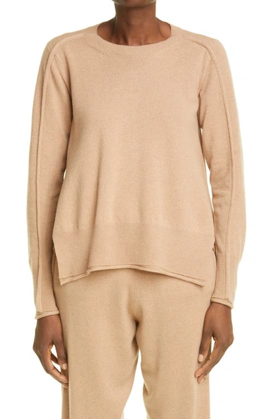 Shop Stella Mccartney Cashmere & Wool High/low Sweater In Camel