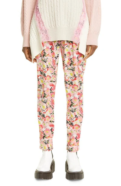 Shop Stella Mccartney Christine Floral Print Silk Pants In Multicolor Pink