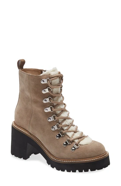Shop Jeffrey Campbell Owhat Lace-up Boot In Taupe Suede
