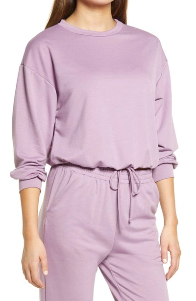 Shop All In Favor French Terry Drawstring Pullover In Lavender
