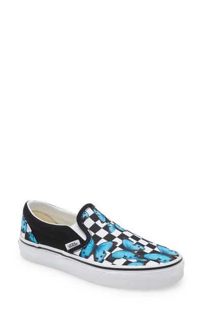 Shop Vans Classic Slip-on Sneaker In Butterfly Checker True White
