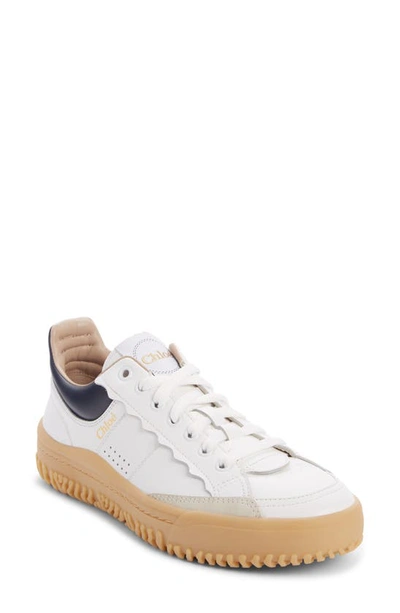 Shop Chloé Franckie Low Top Sneaker In White/ Blue