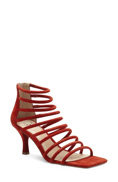 Shop Vince Camuto Ambaritan Strappy Sandal In Cherry Berry