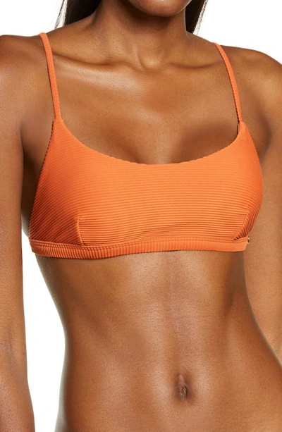 Shop Seafolly Essentials Bralette Bikini Top In Pumpkin