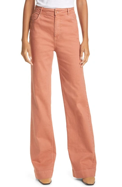 Shop Ulla Johnson Theo Flare Jeans In Clay