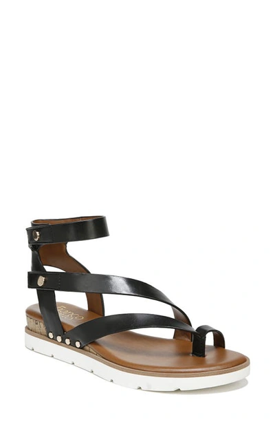 Shop Franco Sarto Daven Sandal In Black Faux Leather