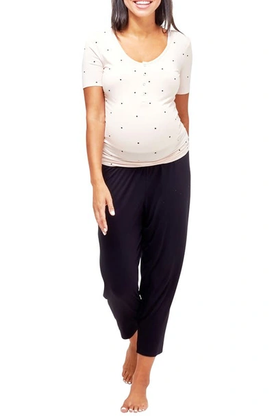 Shop Nom Maternity Rhys Maternity/nursing Pajama Top In Dots