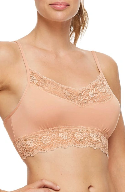 Montelle Intimates Lace Trim Bralette In Seashell