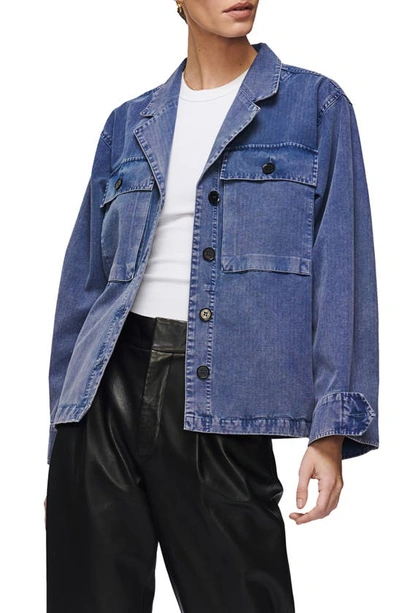 Shop Anine Bing Sawyer Denim Work Jacket In Blue