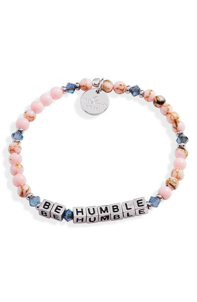 Shop Little Words Project Be Humble Beaded Stretch Bracelet In Pnk