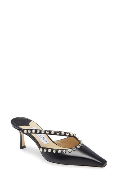 Shop Jimmy Choo Ros Beaded D'orsay Mule In Black