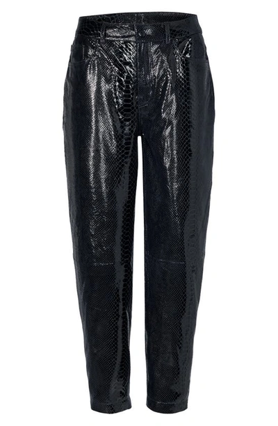 Shop Remain Birger Christensen Elsa Snake Embossed Leather Pants In Total Eclipse