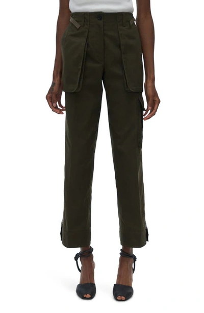 Shop Helmut Lang Patch Pocket Crop Pants In Hunter Sage