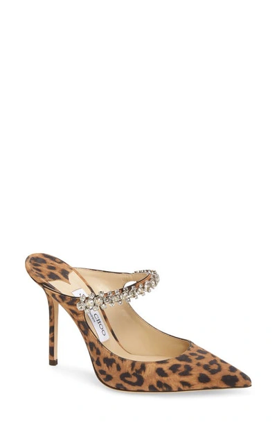 Shop Jimmy Choo Bing Embellished Pointed Toe Mule In Natural