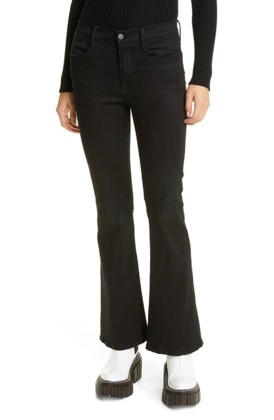 Shop Frame Le Pixie High Waist Flare Leg Jeans In Blackfish