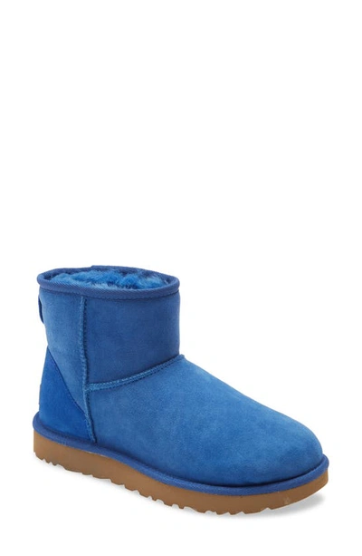 Shop Ugg (r)  Classic Mini Ii Genuine Shearling Lined Boot In Classic Blue Suede