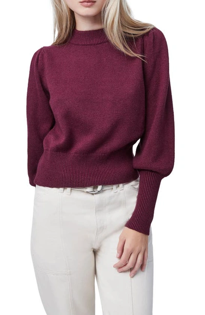 Shop French Connection Puff Sleeve Crop Sweater In Berry Blush