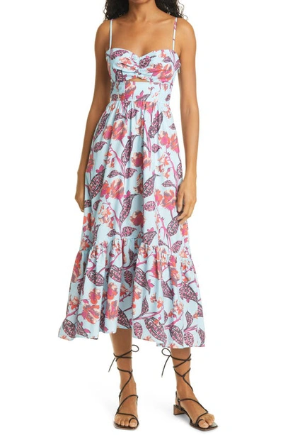 A.l.c Emilia Floral Cotton Blend Sundress In Blue Multi
