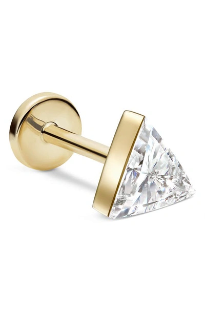 Shop Maria Tash Diamond Triangle Single Stud Earring In Yellow Gold
