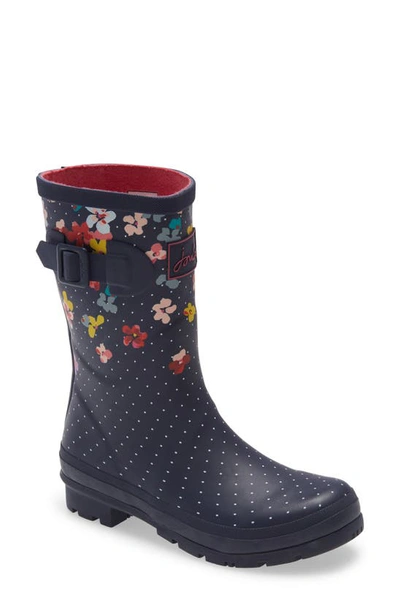 Shop Joules Print Molly Welly Rain Boot In Navblossom