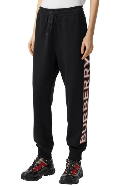 Shop Burberry Esmee Logo French Terry Joggers In Black