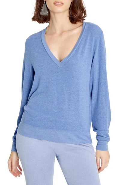 Shop Wildfox Deep V-neck Baggy Beach Jumper Pullover In Dusk