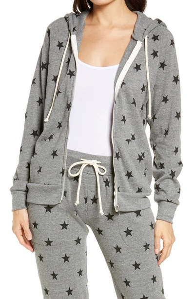 Shop Alternative Adrian Print Zip Hoodie In Eco Grey Stars