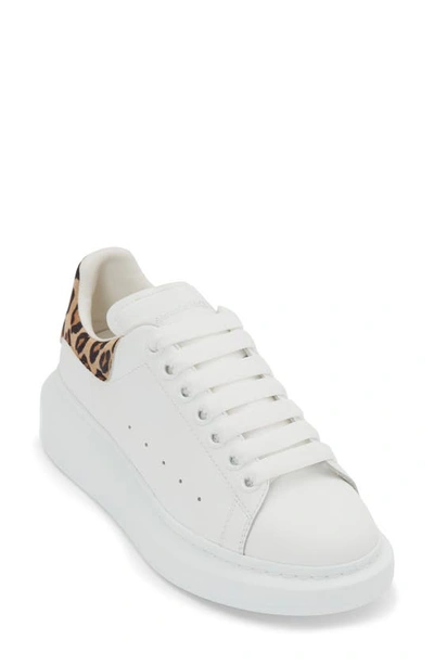 Shop Alexander Mcqueen Oversize Platform Sneaker In White/ Leopard