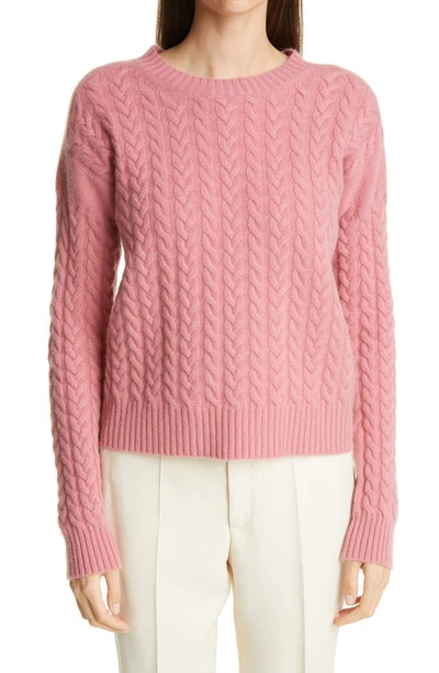 Shop Max Mara Breda Cable Wool & Cashmere Sweater In Rosa