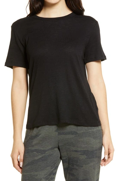 Splendid Sloane Short-sleeve Scoop-neck Tee In Black