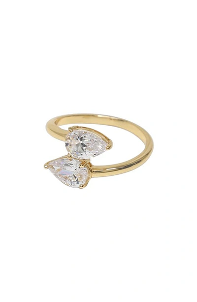 Shop Ettika Etikka Crystal Teardrop Wrap Ring In Gold