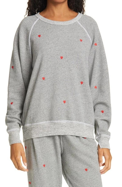 Shop The Great Heart Embroidered The College Sweatshirt In Varsity Grey