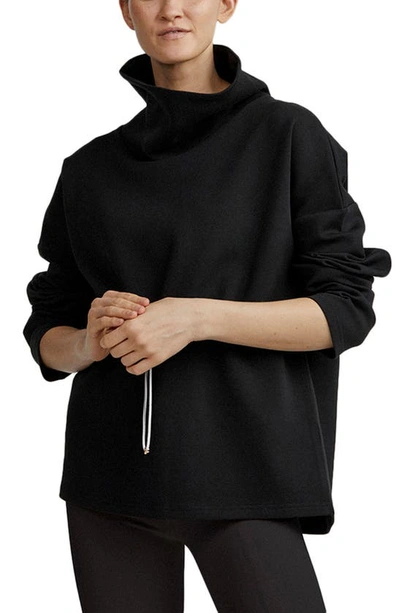 Shop Varley Barton Funnel Neck Sweatshirt In Black